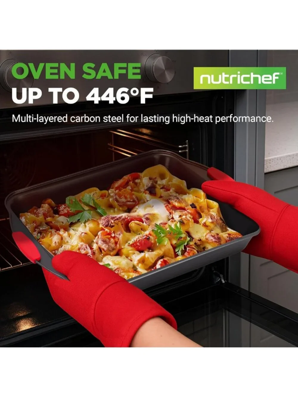 6-Piece Nonstick Bakeware Set - Durable Carbon Steel Pans for Easy Baking